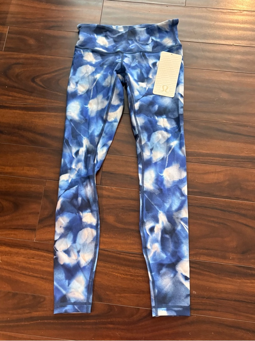 Lululemon Tights Wunder Under LR Tight LW5APES BBBN Blue White size 4 New